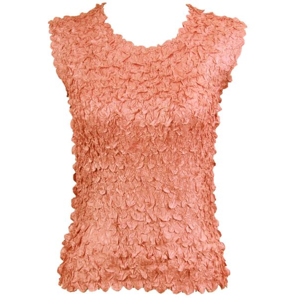 Wholesale 1256  - Petal Shirts - Sleeveless Solid Coral Pink - One Size Fits Most