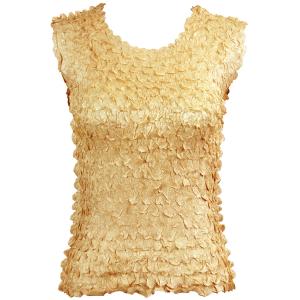 1256  - Petal Shirts - Sleeveless Solid Light Gold - Queen Size Fits (XL-2X)
