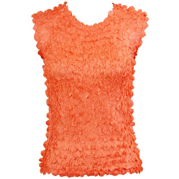 Wholesale 1256  - Petal Shirts - Sleeveless Solid Tangerine - Queen Size Fits (XL-2X)