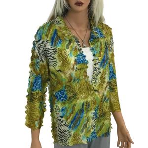 1258 - Petal Blouses Abstract Zebra Gold-Blue  - One Size (M/L)