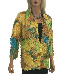 1258 - Petal Blouses Leaves Turquoise-Green-Copper - One Size (M/L)