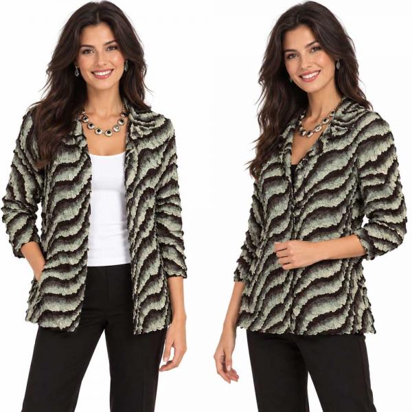 Wholesale 1258 - Petal  Blouses Ribbon Taupe-Black
(MB) - One Size (M/L)