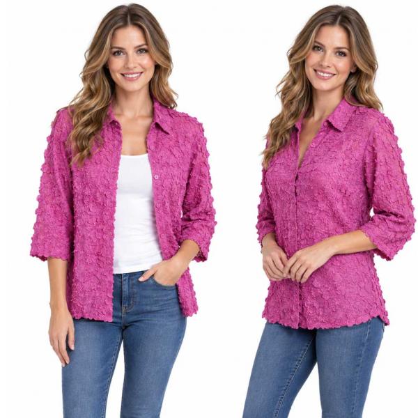 Wholesale 1258 - Petal  Blouses Solid Orchid - One Size (M/L)