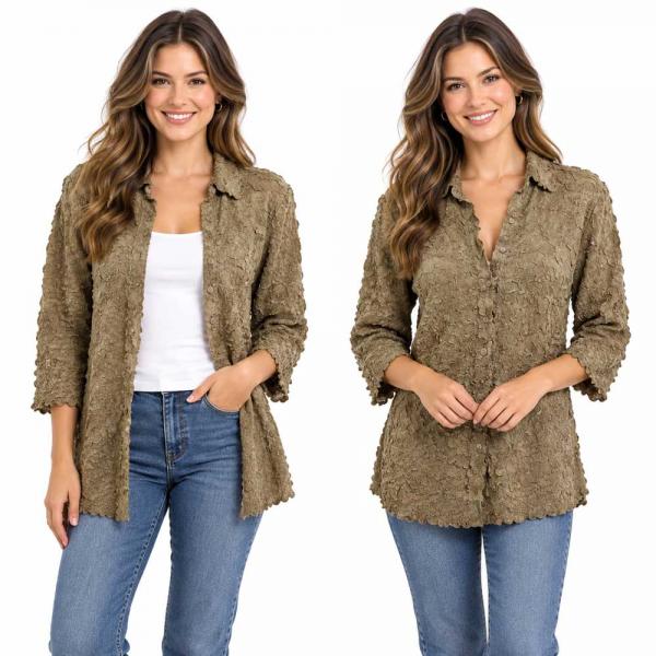 Wholesale 1258 - Petal  Blouses Solid Champagne - One Size (M/L)
