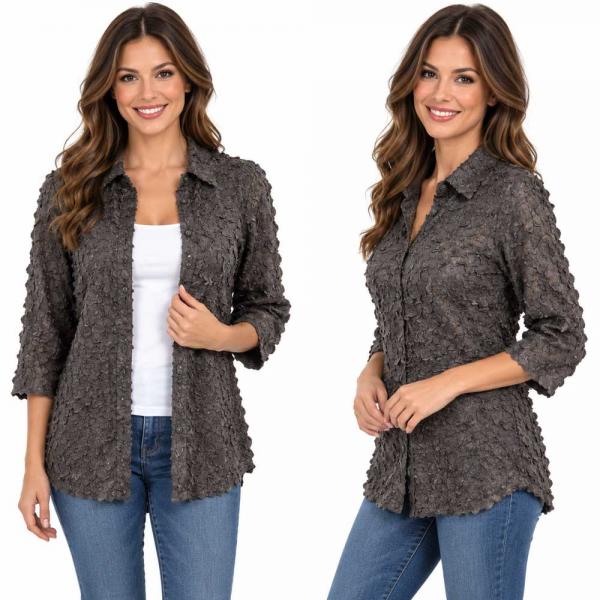 Wholesale 1258 - Petal  Blouses Solid Granite - One Size (M/L)