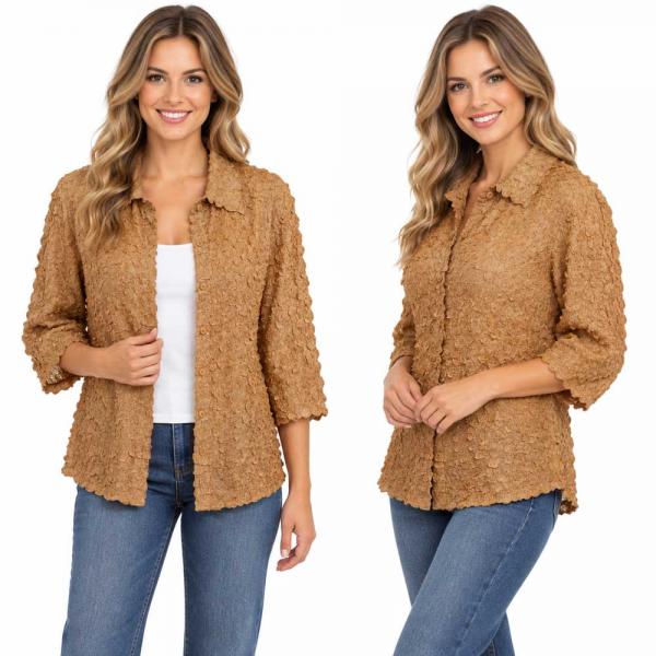 Wholesale 1258 - Petal  Blouses Solid Gold - One Size (M/L)