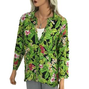 1258 - Petal Blouses Tropical Floral - Green  - One Size (XL/1X)