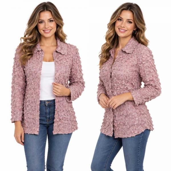 Wholesale 1258 - Petal  Blouses Solid Dusty Pink - One Size (M/L)
