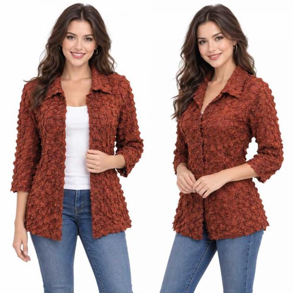 Wholesale 1258 - Petal  Blouses Solid Paprika - One Size (M/L)