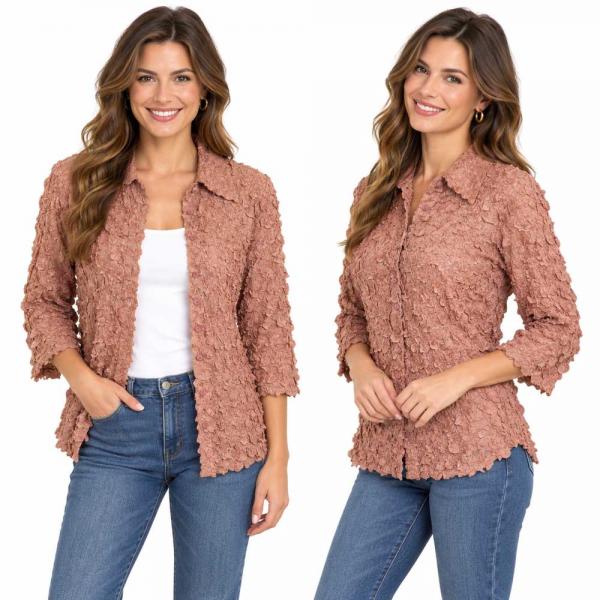 Wholesale 1258 - Petal  Blouses Solid Dusty Purple - One Size (M/L)