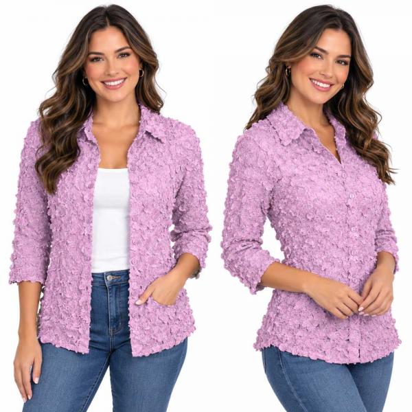Wholesale 1258 - Petal  Blouses Solid Light Orchid - One Size (M/L)
