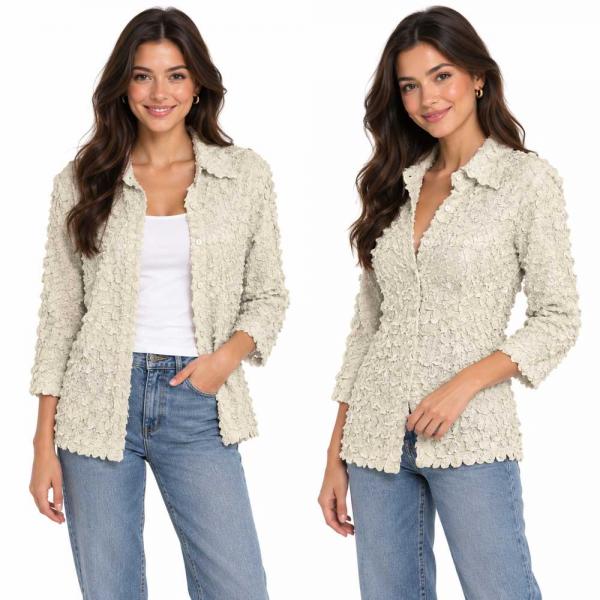 Wholesale 1258 - Petal  Blouses Solid Silver - One Size (XL/1X)