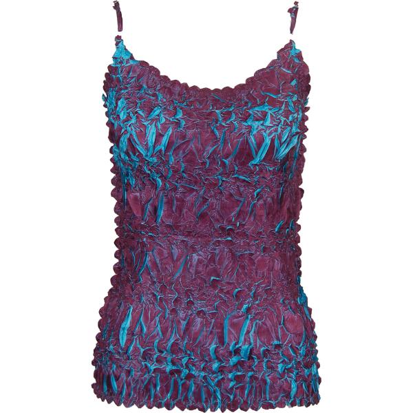 1270 - Origami Spaghetti Strap Tanks Plum - Teal - One Size Fits Most