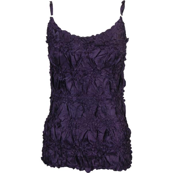 1270 - Origami Spaghetti Strap Tanks Solid Plum - One Size Fits Most