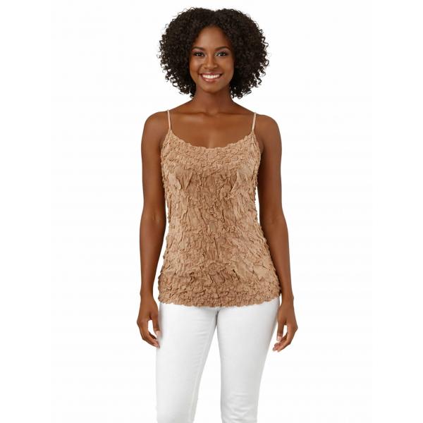 wholesale 1270 - Origami Spaghetti Strap Tanks Solid Taupe
(MB) - One Size Fits Most