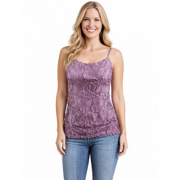 wholesale 1270 - Origami Spaghetti Strap Tanks Solid Grape
(MB) - One Size Fits Most