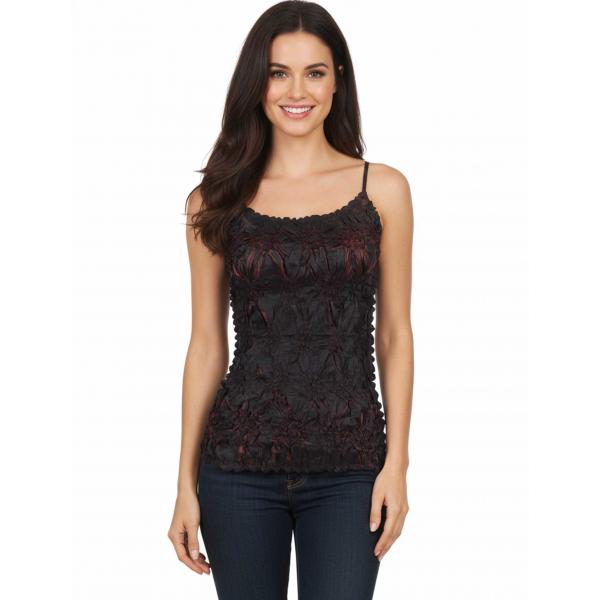 wholesale 1270 - Origami Spaghetti Strap Tanks Black - Brown - One Size Fits Most