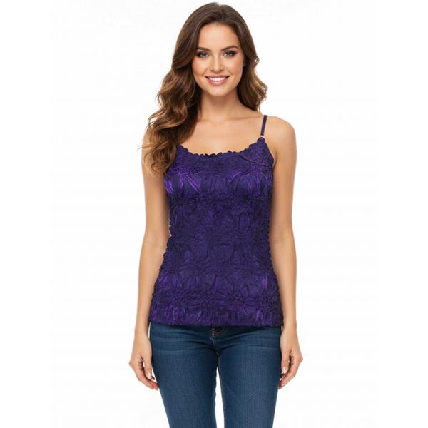 wholesale 1270 - Origami Spaghetti Strap Tanks Black - Purple
(MB) - One Size Fits Most