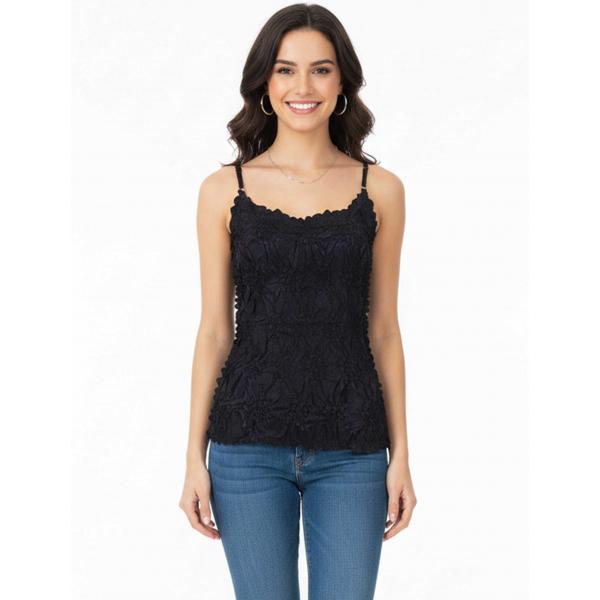 wholesale 1270 - Origami Spaghetti Strap Tanks Black - Plum - One Size Fits Most