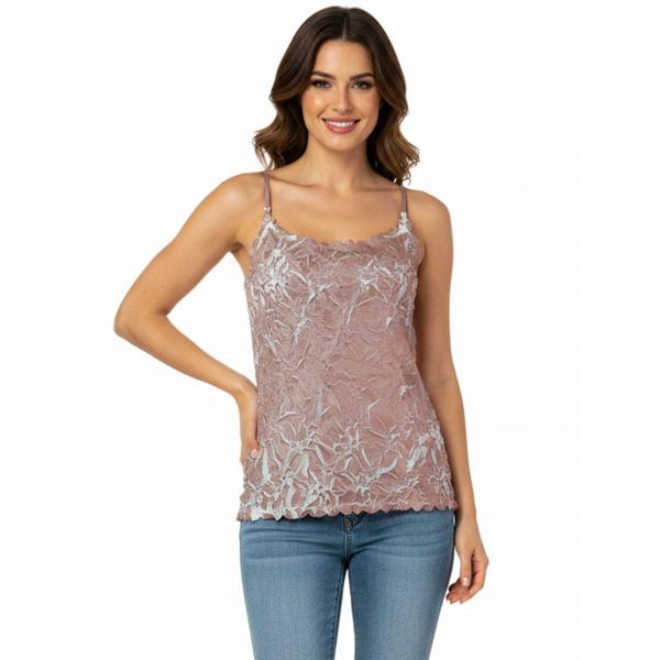 wholesale 1270 - Origami Spaghetti Strap Tanks Brown - Ivory
(MB) - One Size Fits Most