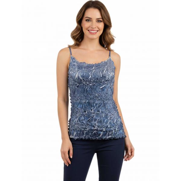 wholesale 1270 - Origami Spaghetti Strap Tanks Charcoal - Silver
(MB) - One Size Fits Most