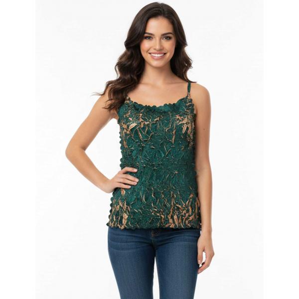 wholesale 1270 - Origami Spaghetti Strap Tanks Dark Green - Gold - One Size Fits Most