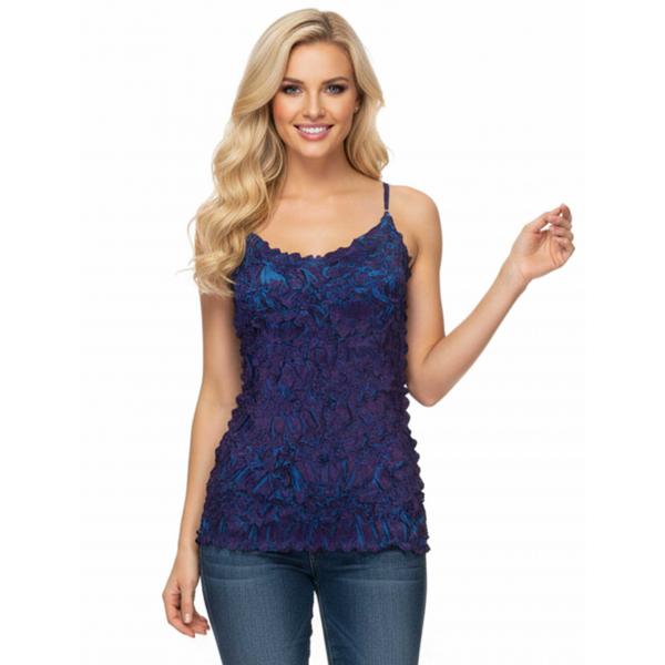 wholesale 1270 - Origami Spaghetti Strap Tanks Deep Purple - Steel Blue - One Size Fits Most