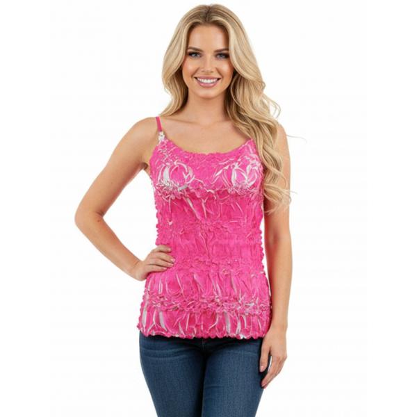 wholesale 1270 - Origami Spaghetti Strap Tanks Hot Pink - White
(MB) - One Size Fits Most