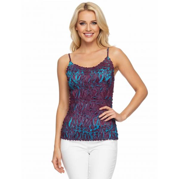 wholesale 1270 - Origami Spaghetti Strap Tanks Plum - Teal - One Size Fits Most