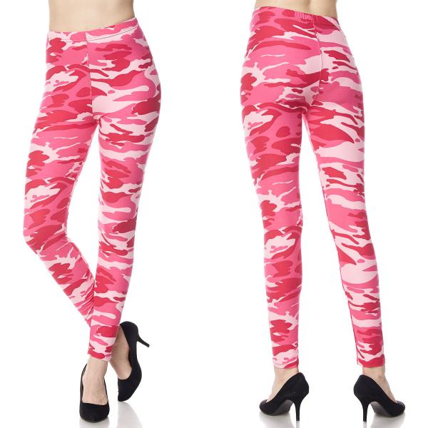 Wholesale 1284 - Leggings (Brushed Fiber Prints) F120 Camouflage Pink Brushed Fiber Leggings - Ankle Length Prints - One Size Fits (S-L)