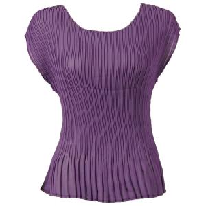 1290 - Georgette Mini Pleat Cap and Sleeveless  Solid Eggplant - One Size Fits Most