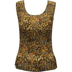 Wholesale 1290 - Georgette Mini Pleat Cap and Sleeveless  Leopard - One Size Fits Most
