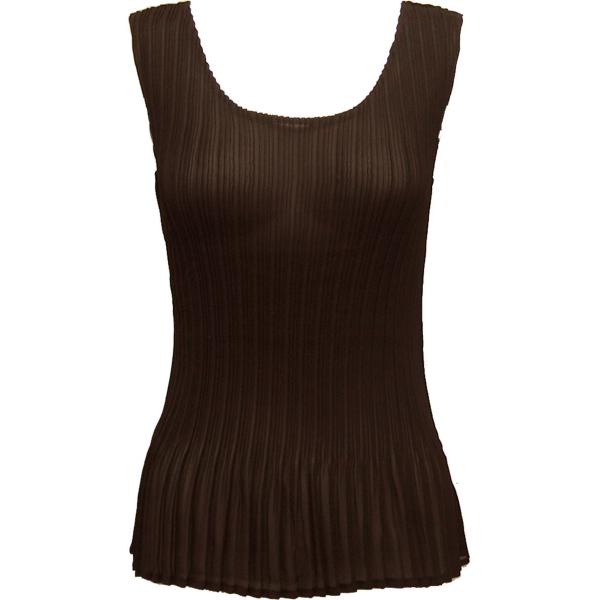 1290 - Georgette Mini Pleat Cap and Sleeveless  Solid Dark Brown <br>
Sleeveless - One Size Fits Most