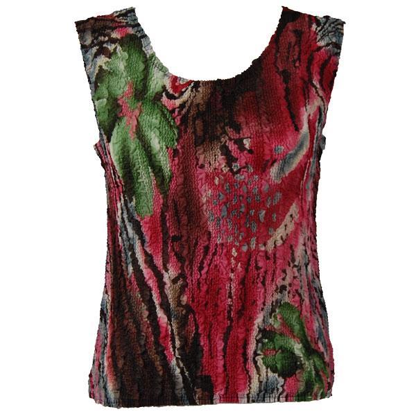 1291 -  Magic Crush Georgette Sleeveless Tops Abstract Floral - Pink-Green - Standard Size Fits (S-M)