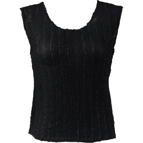 1291 -  Magic Crush Georgette Sleeveless Tops Solid Black  - Standard Size Fits (S-M)