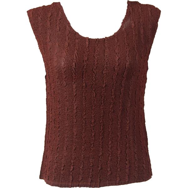 1291 -  Magic Crush Georgette Sleeveless Tops Solid Chestnut - Standard Size Fits (S-M)