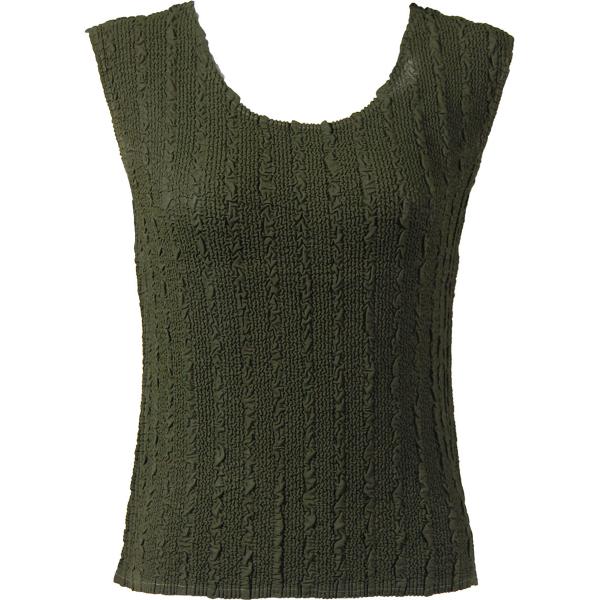 1291 -  Magic Crush Georgette Sleeveless Tops Solid Moss  - Standard Size Fits (S-M)