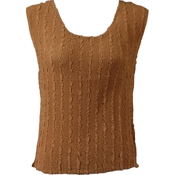 1291 -  Magic Crush Georgette Sleeveless Tops Solid Gold - Standard Size Fits (S-M)