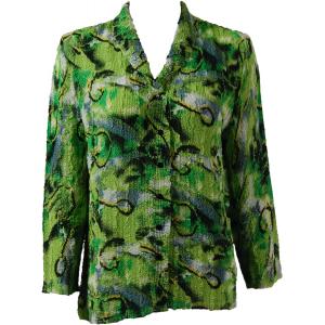 Wholesale 1292 -  Magic Crush Georgette Blouses Abstract Watercolors Lime-Black - One Size  Fits (S-M)
