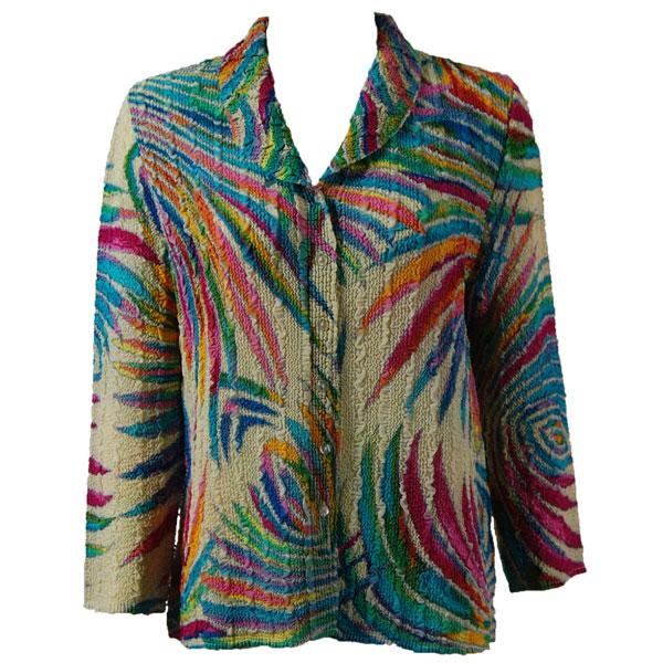 Wholesale 1292 -  Magic Crush Georgette Blouses Rainbow Swirl on Ivory MB - One Size  Fits (S-M)