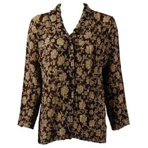 Wholesale 1292 -  Magic Crush Georgette Blouses Floral - Brown-Ivory - One Size  Fits (S-M)