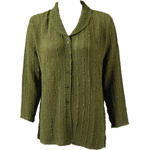 1292 -  Magic Crush Georgette Blouses Solid Olive - One Size  Fits (S-M)