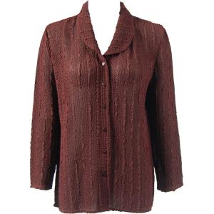 Wholesale 1292 -  Magic Crush Georgette Blouses Solid Chestnut - One Size  Fits (S-M)