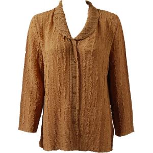 1292 -  Magic Crush Georgette Blouses Solid Gold - One Size  Fits (S-M)