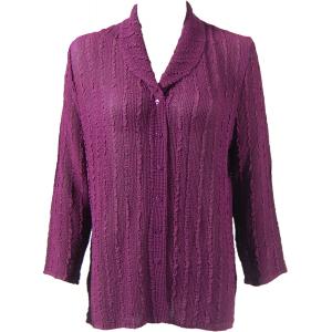 1292 -  Magic Crush Georgette Blouses Solid Eggplant - One Size  Fits (S-M)