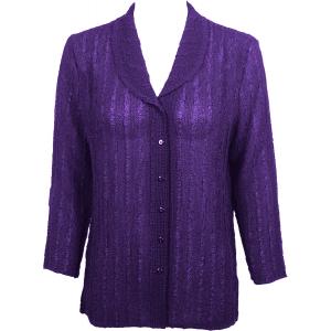 1292 -  Magic Crush Georgette Blouses Solid Purple - One Size  Fits (S-M)