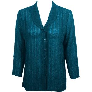 Wholesale 1292 -  Magic Crush Georgette Blouses Solid Teal - One Size  Fits (S-M)