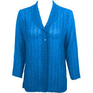1292 -  Magic Crush Georgette Blouses Solid Cornflower Blue - One Size  Fits (S-M)
