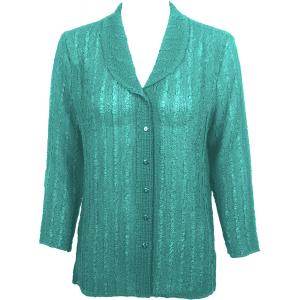 1292 -  Magic Crush Georgette Blouses Solid Seafoam - One Size  Fits (S-M)