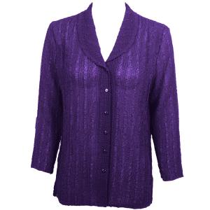 1292 -  Magic Crush Georgette Blouses Solid Purple - Curvy (L-XL)